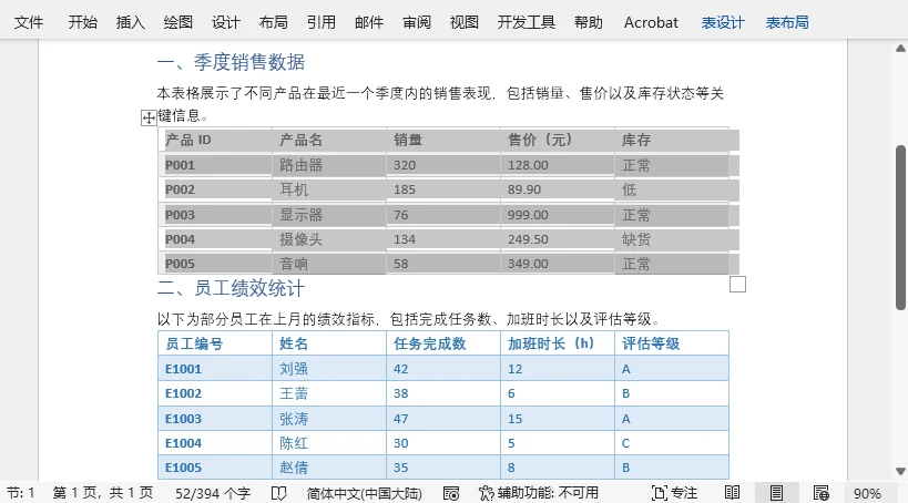保存转换出的 Word 文档为 .docx 文件