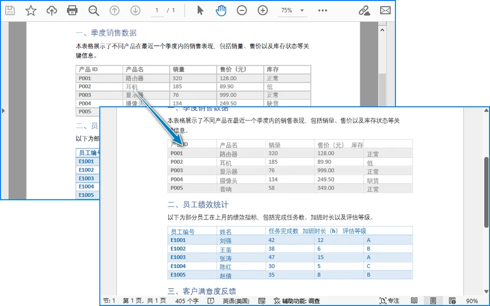 Python 转换 PDF 为 Word 结果